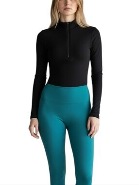 Black Long Sleeve Tik Tok Viral Workout Bodysuit Zip Up Athletic Top  Gym Yoga